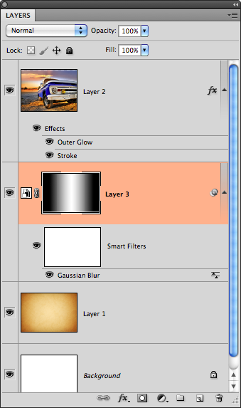 Sample of gradient on layer mask